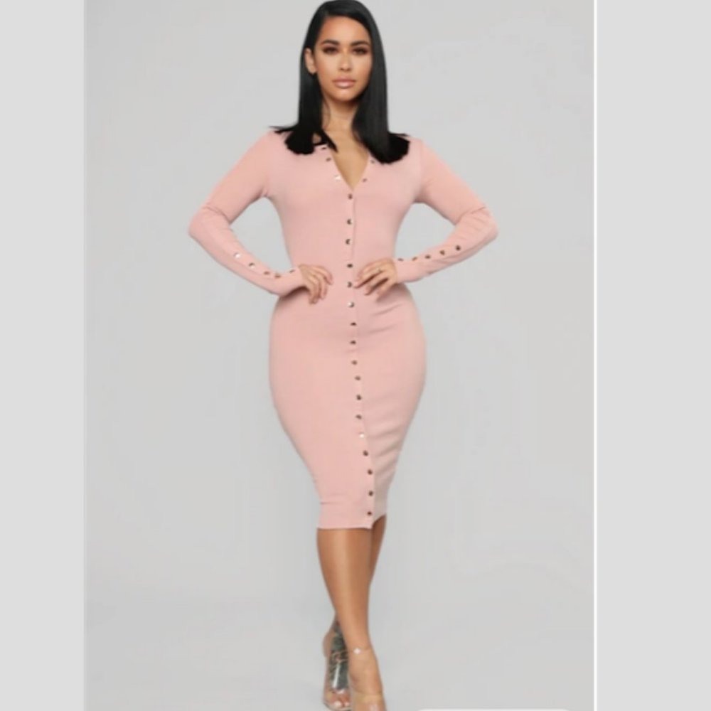 Ribbed Fitted Dress